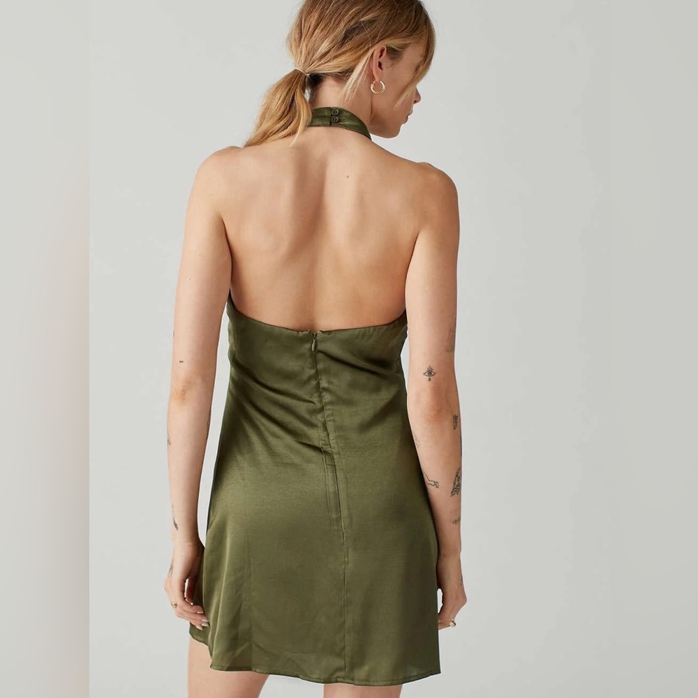 Urban Outfitters Olive Green Halter Dress - Picture 3 of 12
